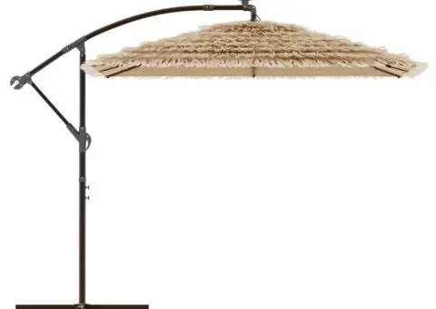 Umbrelă soare de grădină cu stâlp din oțel, maro 246x246x230 cm - 4/5