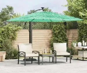 vidaXL Umbrelă soare de grădină cu stâlp din oțel verde 246x246x230 cm