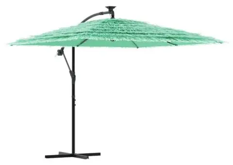 Umbrelă soare de grădină cu stâlp din oțel verde 246x246x230 cm - 2/5