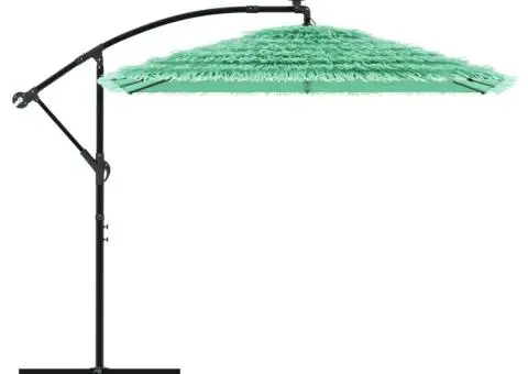 Umbrelă soare de grădină cu stâlp din oțel verde 246x246x230 cm - 4/5