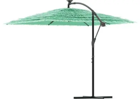 Umbrelă soare de grădină cu stâlp din oțel verde 246x246x230 cm - 5/5