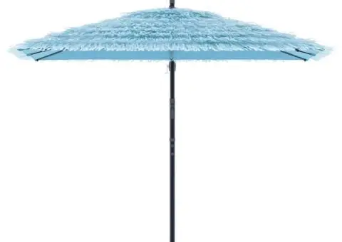 Umbrelă soare de grădină stâlp din oțel, albastru 290x290x238cm - 3/5