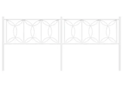 Tăblie de pat metalică, alb, 193 cm - 4/5