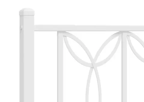 Tăblie de pat metalică, alb, 193 cm - 5/5