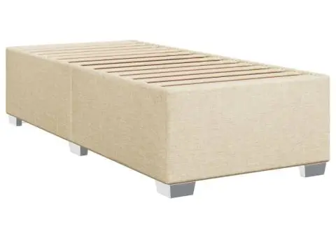 Pat box spring cu saltea, crem, 80x200 cm, textil - 5/5