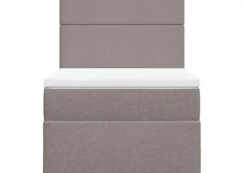 Pat box spring cu saltea, gri taupe, 80x200 cm, textil - 4/5