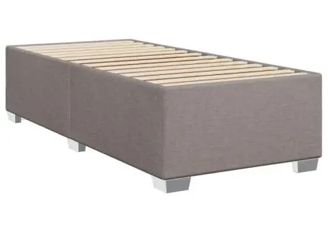 Pat box spring cu saltea, gri taupe, 80x200 cm, textil - 5/5