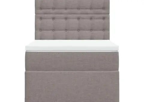 Pat box spring cu saltea, gri taupe, 80x200 cm, textil - 4/5