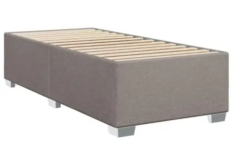 Pat box spring cu saltea, gri taupe, 80x200 cm, textil - 5/5