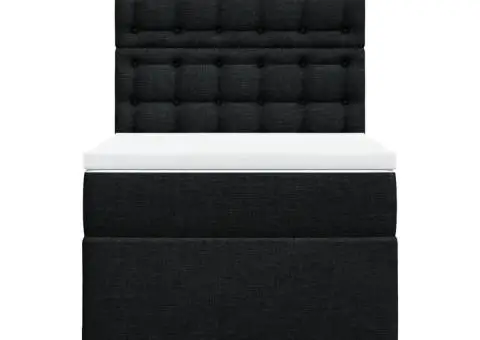 Pat box spring cu saltea, negru, 80x200 cm, textil - 4/5