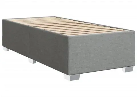 Pat box spring cu saltea, gri deschis, 100x200 cm, textil - 5/5