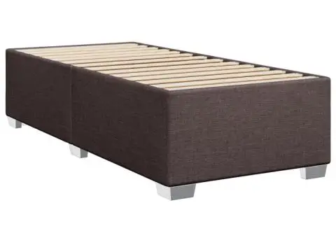 Pat box spring cu saltea, maro închis, 100x200 cm, textil - 5/5