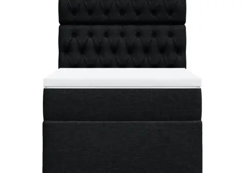 Pat box spring cu saltea, negru, 90x190 cm, textil - 4/5