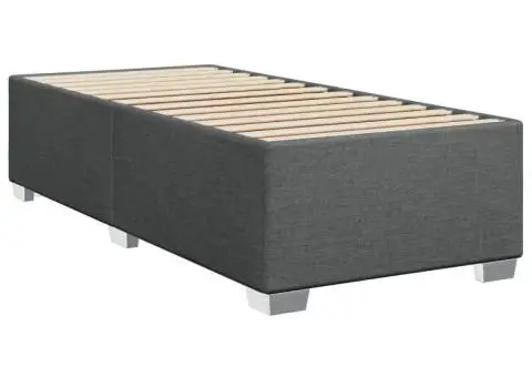 Pat box spring cu saltea, gri închis, 90x190 cm, textil - 5/5