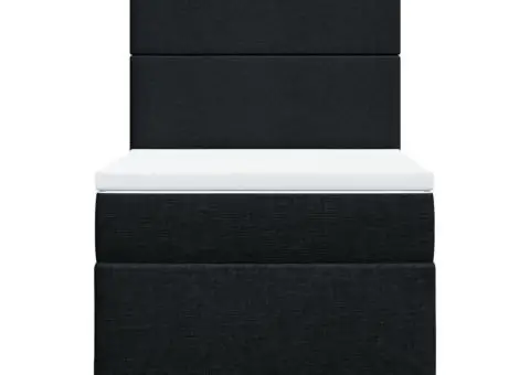 Pat box spring cu saltea, negru, 90x190 cm, textil - 4/5