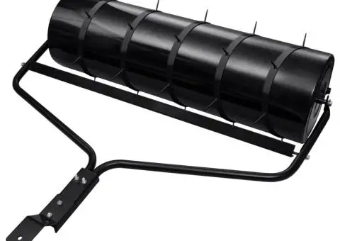 Tăvălug gazon de grădină, cleme de aerisire, negru, 63 L, fier - 1/5