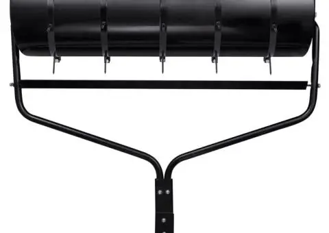 Tăvălug gazon de grădină, cleme de aerisire, negru, 63 L, fier - 2/5