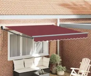 vidaXL Copertina retractabilă automat, vișiniu, 300x250 cm