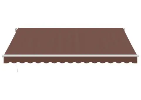 Copertina retractabilă manual cu LED, maro, 400x350 cm - 4/5