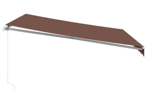 Copertina retractabilă manual cu LED, maro, 400x350 cm - 5/5