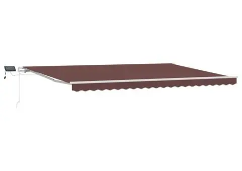 Copertină retractabilă manual cu LED, maro, 500x300 cm - 2/5