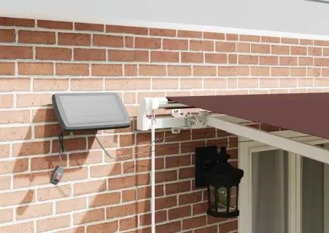 Copertină retractabilă manual cu LED, maro, 500x300 cm - 4/5