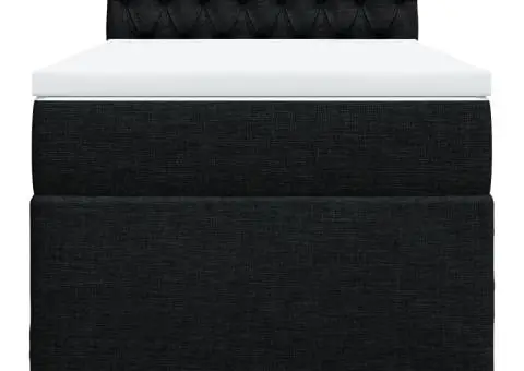 Pat box spring cu saltea, negru, 80x200 cm, textil - 4/5