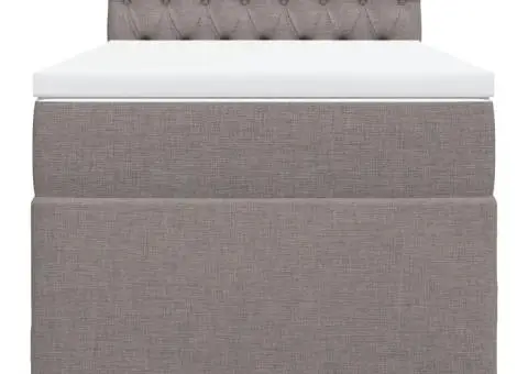 Pat box spring cu saltea, gri taupe, 80x200 cm, textil - 4/5
