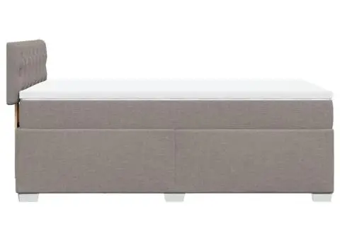Pat box spring cu saltea, gri taupe, 80x200 cm, textil - 5/5