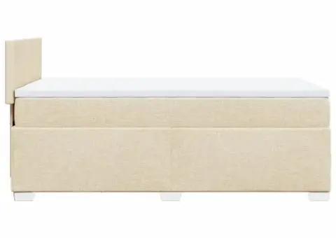 Pat box spring cu saltea, crem, 80x200 cm, textil - 5/5