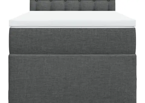 Pat box spring cu saltea, gri închis, 80x200 cm, textil - 4/5