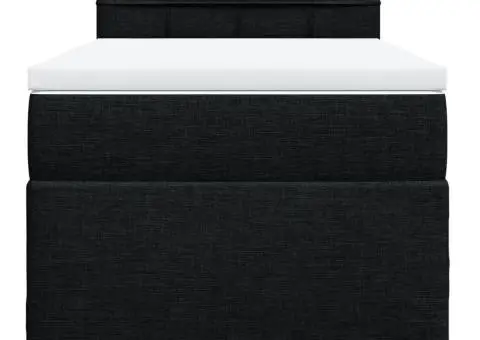 Pat box spring cu saltea, negru, 90x190 cm, textil - 4/5