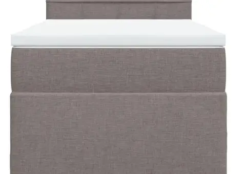 Pat box spring cu saltea, gri taupe, 90x190 cm, textil - 4/5