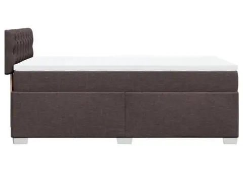 Pat box spring cu saltea, maro închis, 90x190 cm, textil - 5/5
