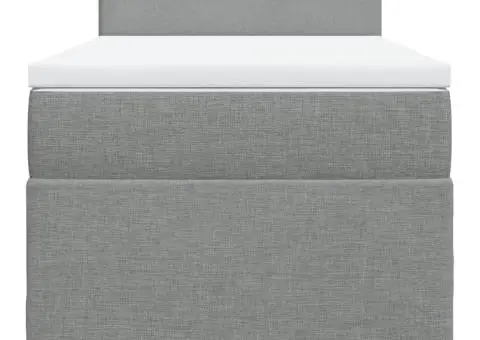 Pat box spring cu saltea, gri deschis, 90x200 cm, textil - 4/5