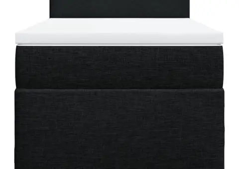 Pat box spring cu saltea, negru, 90x200 cm, textil - 4/5