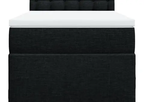 Pat box spring cu saltea, negru, 100x200 cm, textil - 4/5