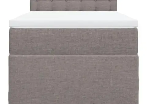 Pat box spring cu saltea, gri taupe, 100x200 cm, textil - 4/5