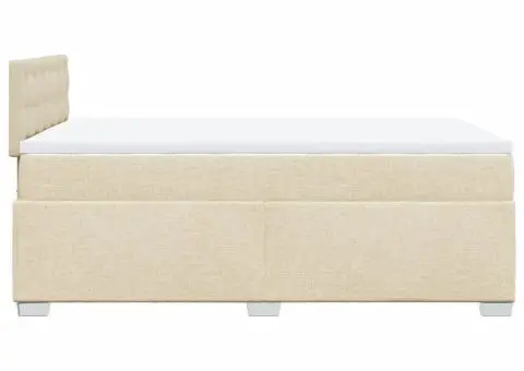 Pat box spring cu saltea, crem, 120x200 cm, textil - 5/5
