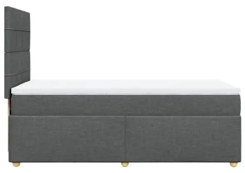 Pat box spring cu saltea, gri închis, 80x200 cm, textil - 5/5