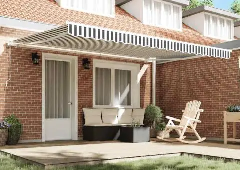 Copertină retractabilă automat, antracit/alb, 450x300 cm - 3/5