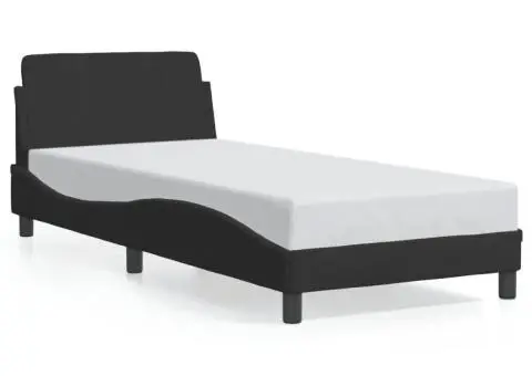 Cadru de pat cu tăblie fără saltea, negru, 90x190 cm, catifea - 2/5
