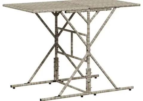 Set mobilier de grădină cu perne, 7 piese gri deschis poliratan - 3/5