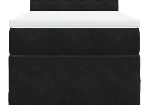 Pat box spring cu saltea, negru, 100x200 cm, catifea - 4/5