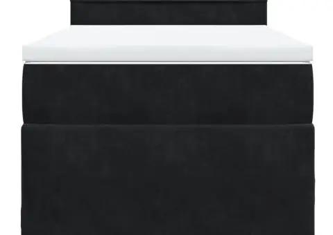 Pat box spring cu saltea, negru, 80x200 cm, catifea - 4/5