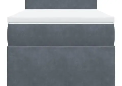 Pat box spring cu saltea, gri închis, 100x200 cm, catifea - 4/5