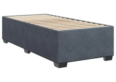 Pat box spring cu saltea, gri închis, 90x200 cm, catifea - 5/5