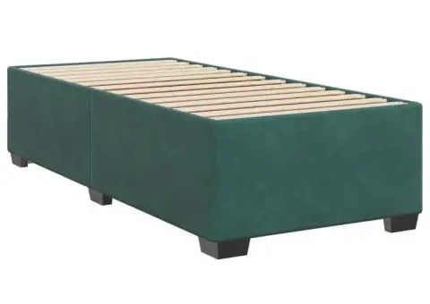 Pat box spring cu saltea, verde închis, 100x200 cm, catifea - 5/5