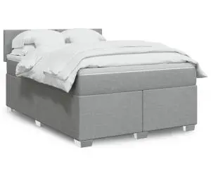 vidaXL Pat continental, gri deschis, 140x200 cm, material textil