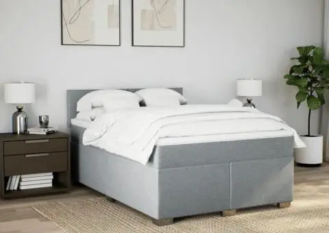 Pat continental, gri deschis, 140x200 cm, material textil - 3/5